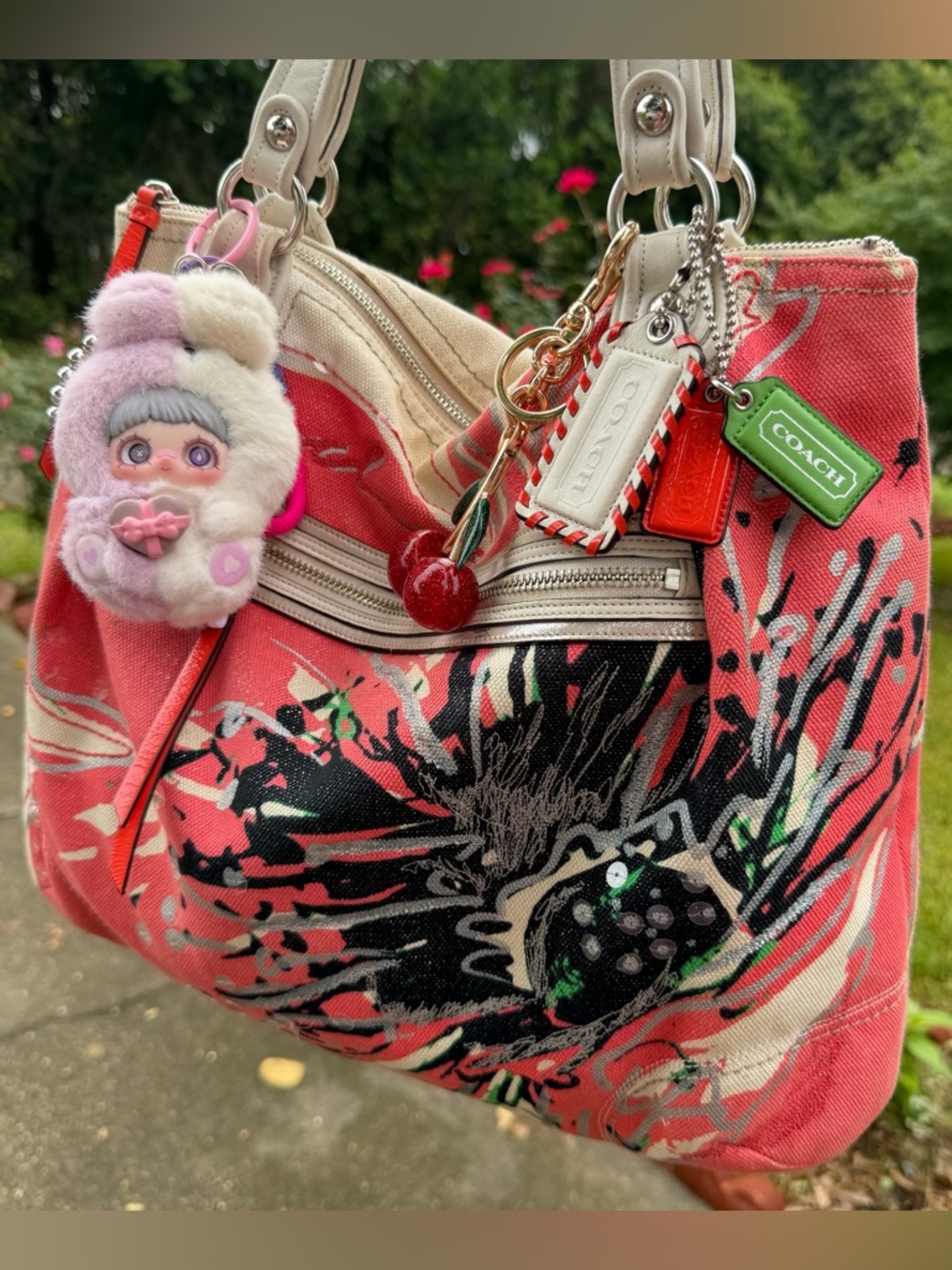 Vintage Coach Poppy Placed Flower Glam Tote